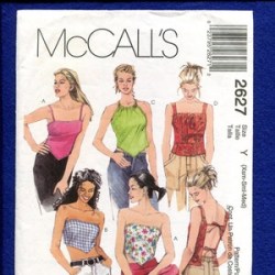 2627 MCCALLS  CUTIE SUN TOPS STRAPS OR NOT PATTERN XS-MED,L-XL